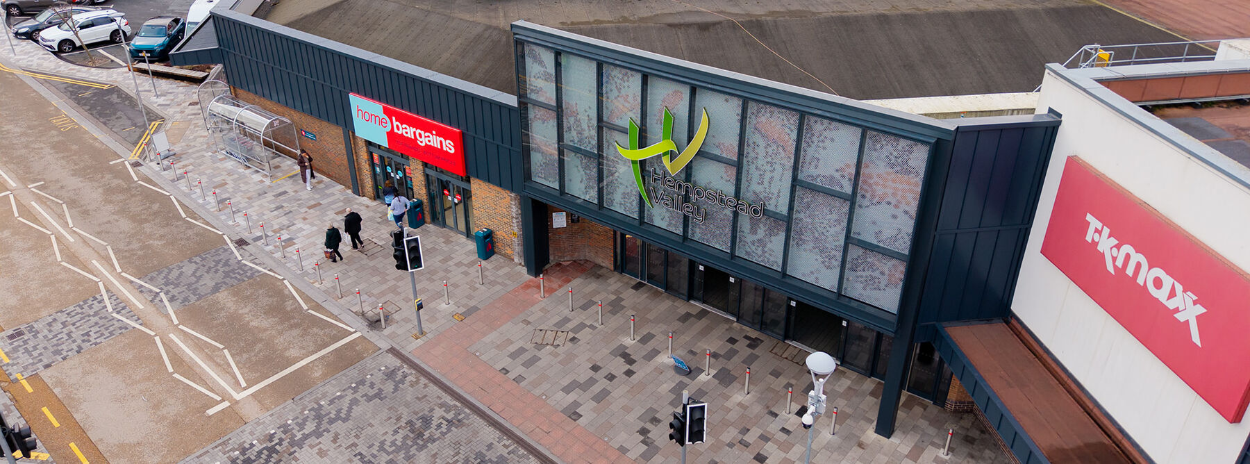 Hempstead Valley Shopping Centre from above.