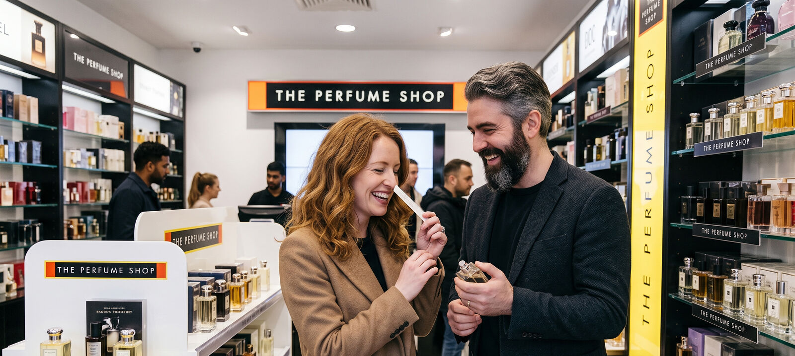 Happy Couple Shopping in The Perfume Shop.