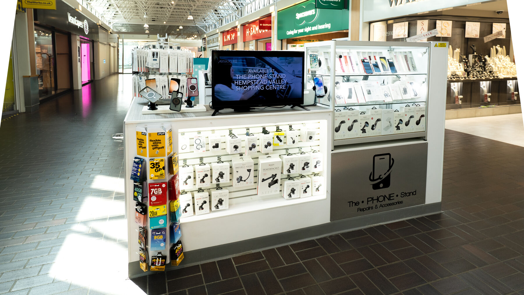 The Phone Stand in Hempstead Valley Shopping Centre.