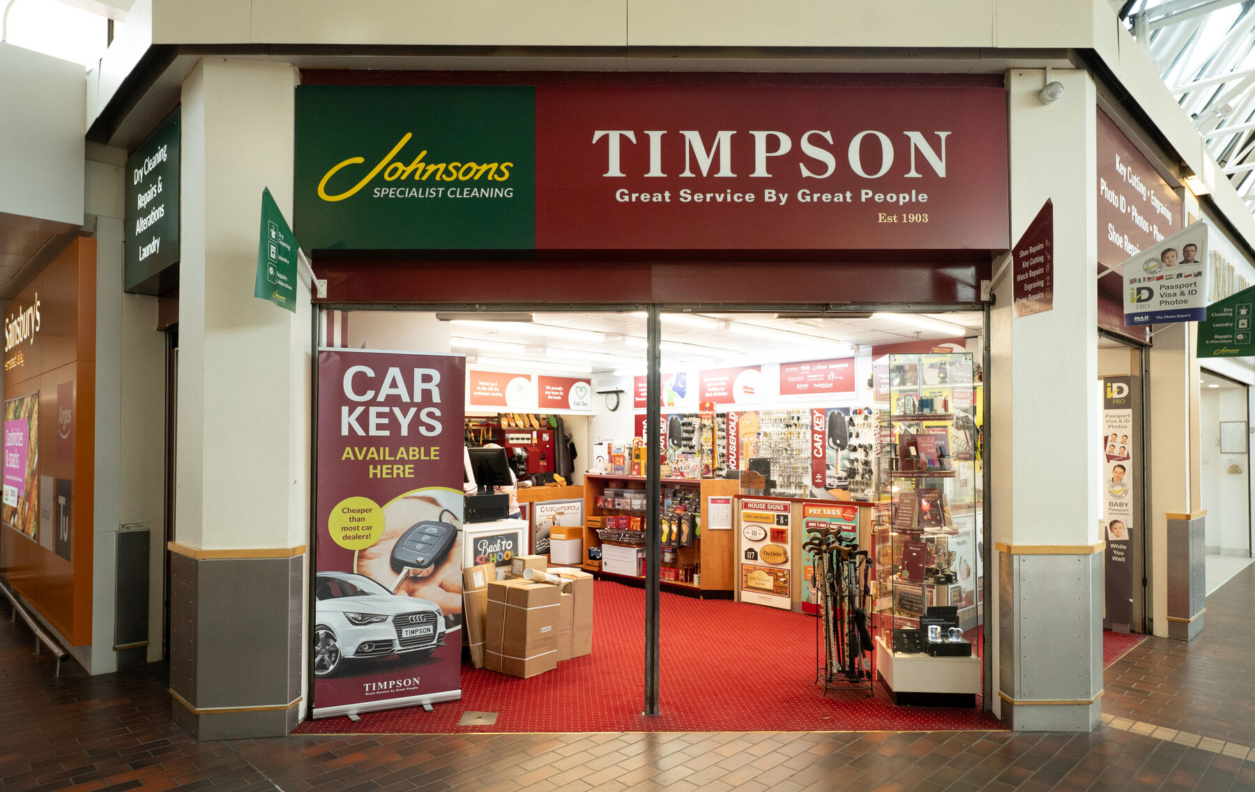 Timpson in Hempstead Valley Shopping Centre.
