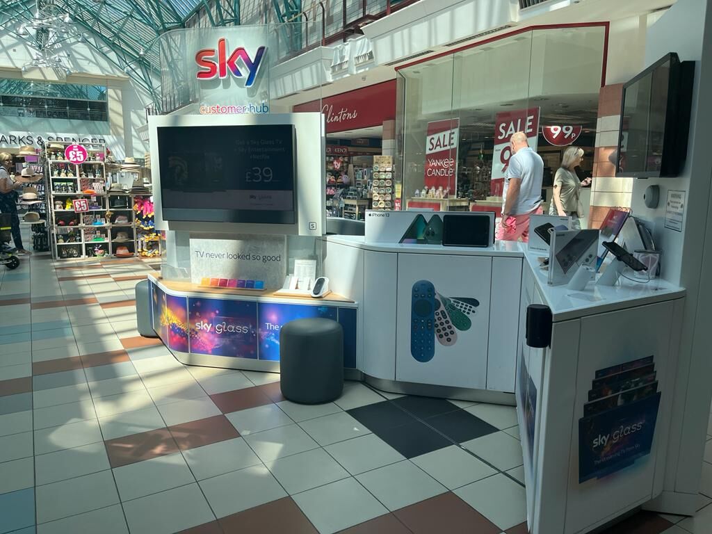 Sky in Hempstead Valley Shopping Centre.
